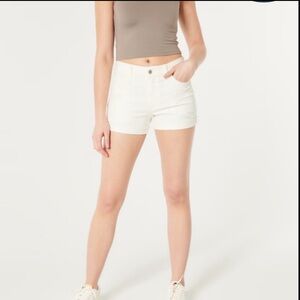 Sale! Hollister white denim shorts high rise frayed size 26 like new